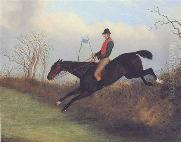 Study Of A Steeplechaser Taking A Fence - view 1