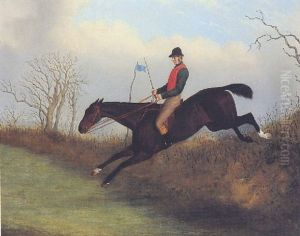 Study Of A Steeplechaser Taking A Fence by John Paul