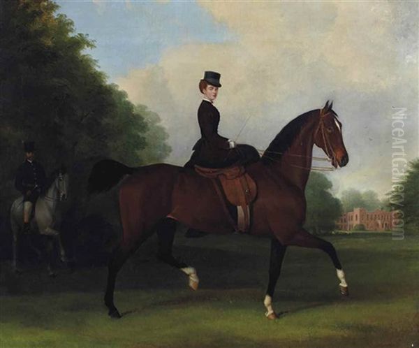 Mrs Harding Steward Sur Un Hunter Bai - view 1