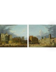 London, A View Of Westminister And London, A View Of Old Northumberland House (pair)