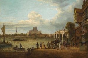 A View Of Westminster Bridge, Abbey And Hall From Stangate Bank, Lambeth