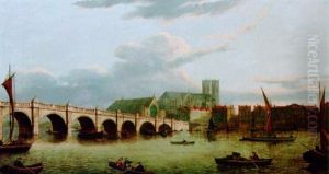 Westminster Bridge And Westminster Abbey And Hall