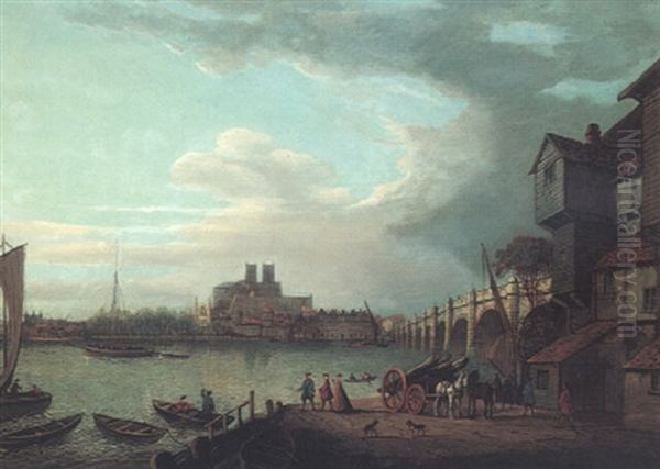 Westminster Abbey And Bridge From Stangate Stairs, In 1755 - view 1
