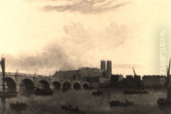 The Thames At Westminster With Westminster Bridge And Abbey In Distance - view 1
