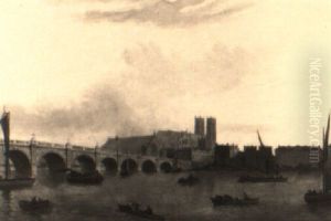 The Thames At Westminster With Westminster Bridge And Abbey In Distance