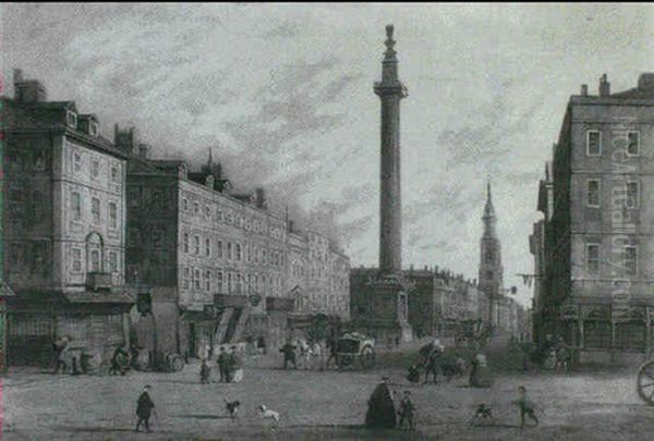 Monument, London [&] Northumberland House, London - view 1