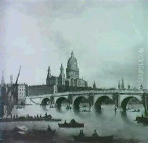 The Thames With A View Of St. Paul And Blackfriars Bridge - view 1