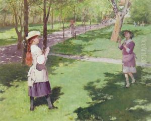 A Game Of Badminton by Georg Pauli