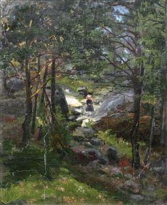 Kvinna Pa Skogsstig by Hanna (nee Hirsch) Pauli