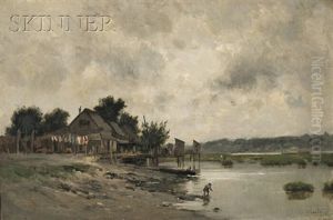 Shacks And Docks On The River's Edge by Richard Pauli