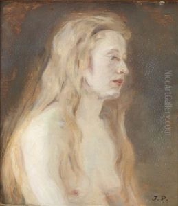 A Young Female Model by Julius Paulsen