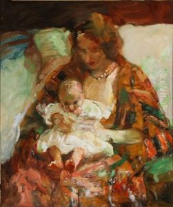 A Woman With A Small Child In Her Lap