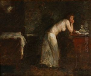 Interior With A Half-naked Woman by Julius Paulsen