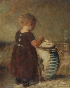 A Little Girl By A Vase A Little Girl By A Vase