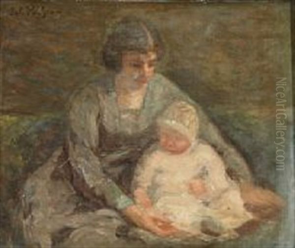 A Mother With Her Child On Her Lap - view 1