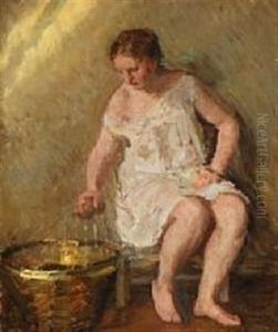 A Woman With A Wash Tub A Woman With A Wash Tub