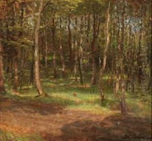 Skovinterior Fra Skagens Plantage by Julius Paulsen