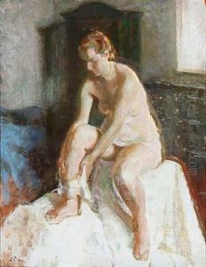 A Female Model by Julius Paulsen