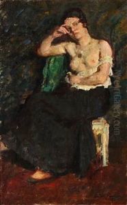 A Half-naked Woman by Julius Paulsen
