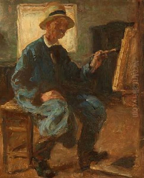 The Artist's Self-portrait At The Easel - view 1