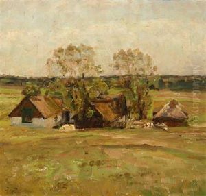 Landscape With A Thatched Farm by Julius Paulsen