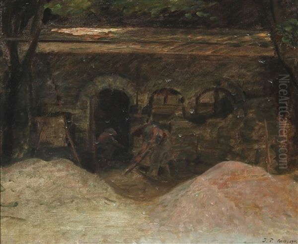 Working Men In Front Of A House In Paris - view 1