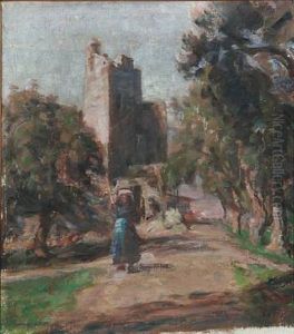 Southern Landscape With Ruins by Julius Paulsen