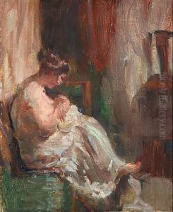 Interior With A Woman by Julius Paulsen