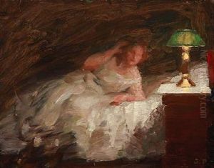 Female Model Lying At The Lamplight