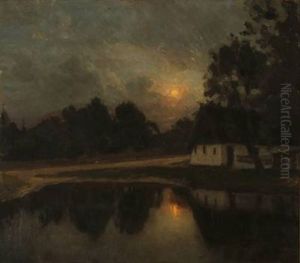Aftenlandskab (evening Landscape) by Julius Paulsen