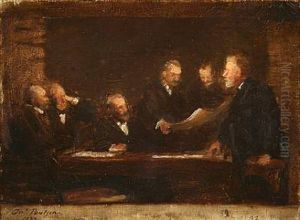 Komiteen For Opforelsen Af Ny Carlsberg Glyptotek (study) by Julius Paulsen