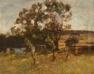Autumn Day At A Farm, Denmark by Julius Paulsen