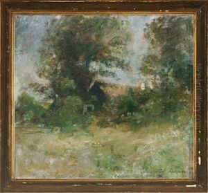 Landscape With House And Trees by Julius Paulsen