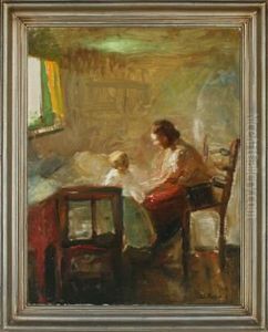 Mother And Child In The Bedroom