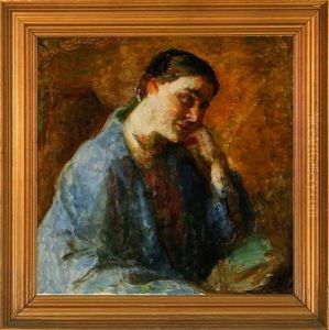 Portrait Of The Artist's Wife, Esther Paulsen by Julius Paulsen