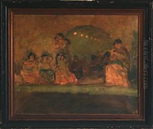 Scenery From Paris With Cancan Dancers