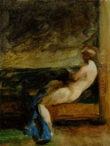 Kvindelig Model Pa En Sofa by Julius Paulsen