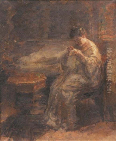 Interior Med Syende Dame - view 1
