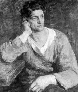 Portraet Af Ung Mand Siddende Ved Et Bord by Julius Paulsen