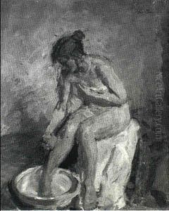 Ung Pige Der Vasker Sig by Julius Paulsen