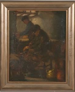 Two Men In Workshop by Francis Petrus Paulus
