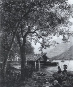 Ein Bootshaus Am Vierwaldstatter See by Franz Pauly