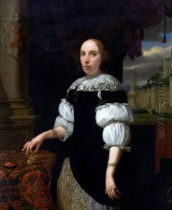 Portrait De Jeune Femme Tenant Une Montre