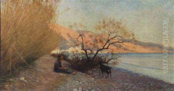 Gardienne De Chevre Sur La Plage - view 1