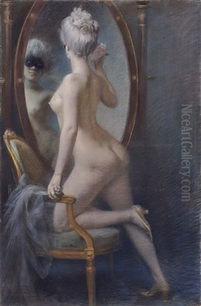 Female Nude In Front Of The Mirror - view 1