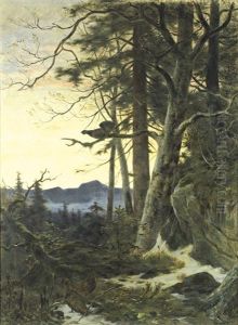 Waldlichtung Mit Rebhuhnern Und Auerhahn Waldlichtung Mit Rebhuhnern Und Auerhahn