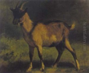 Ziegenbock Auf Der Weide by Franz Xaver von Pausinger