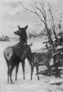 Deer In A Landscape by Franz Xaver von Pausinger