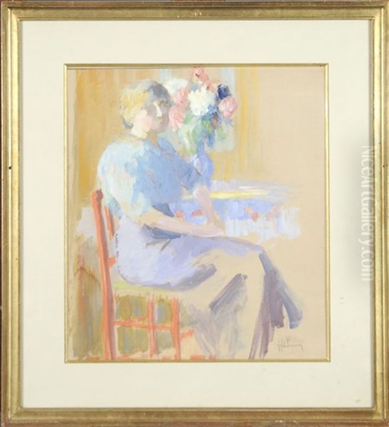 Femme Assise Dans Un Interieur (double-sided) - view 1