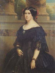 Portrait De Femme Sous Le Second Empire by Ferdinand Wilhelm Pauwels
